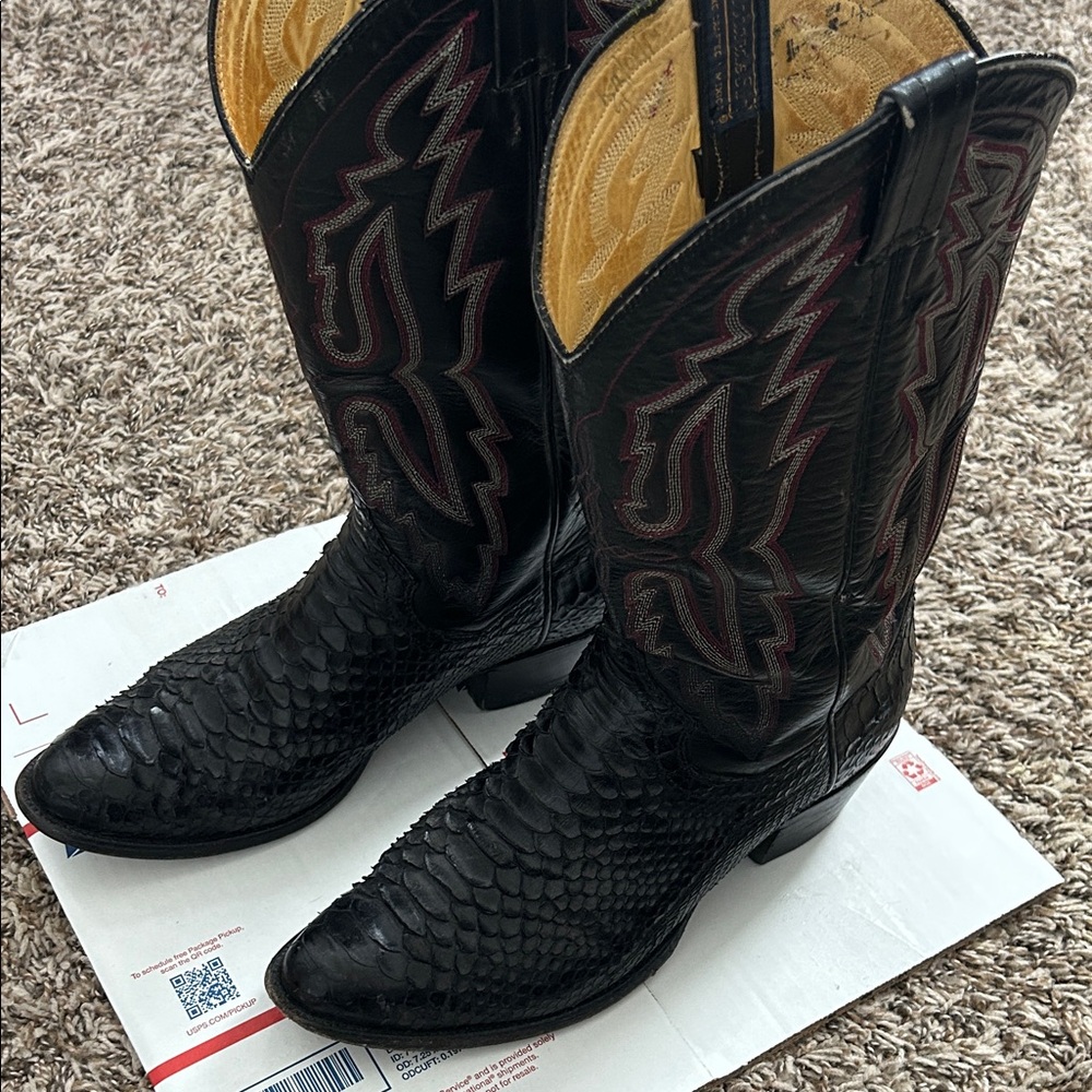 Panhandle Slim Men’s Black Snake Western Boots